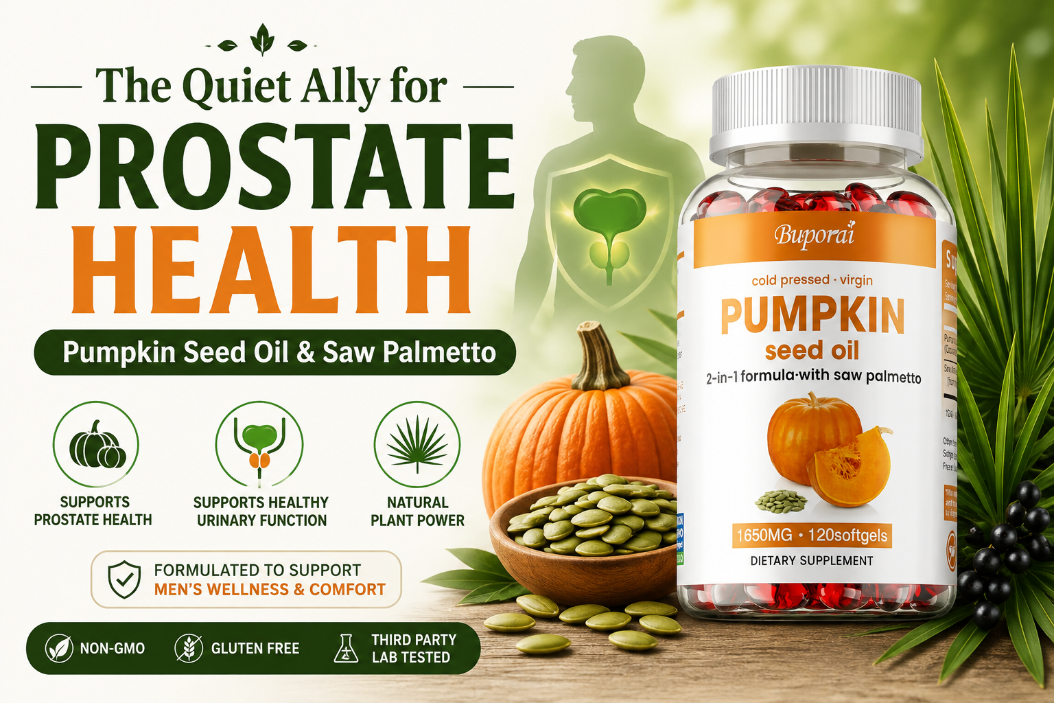The Quiet Ally for Prostate Health: Pumpkin Seed Oil & Saw Palmetto Guide