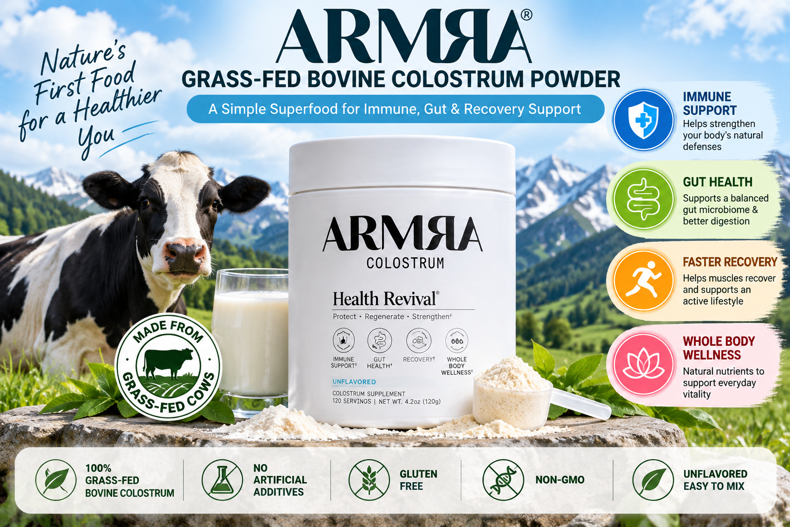 ARMRA Grass-Fed Bovine Colostrum Powder: A Simple Superfood for Immune, Gut &amp; Recovery Support