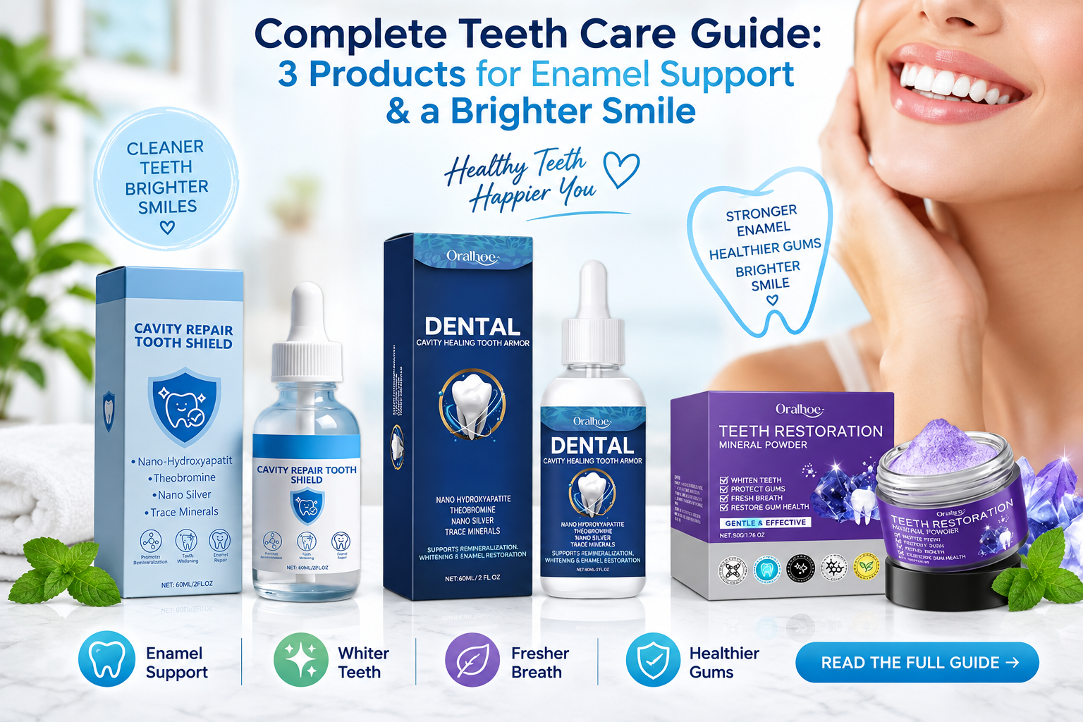 Complete Teeth Care Guide: 3 Products for Enamel Support &amp; a Brighter Smile