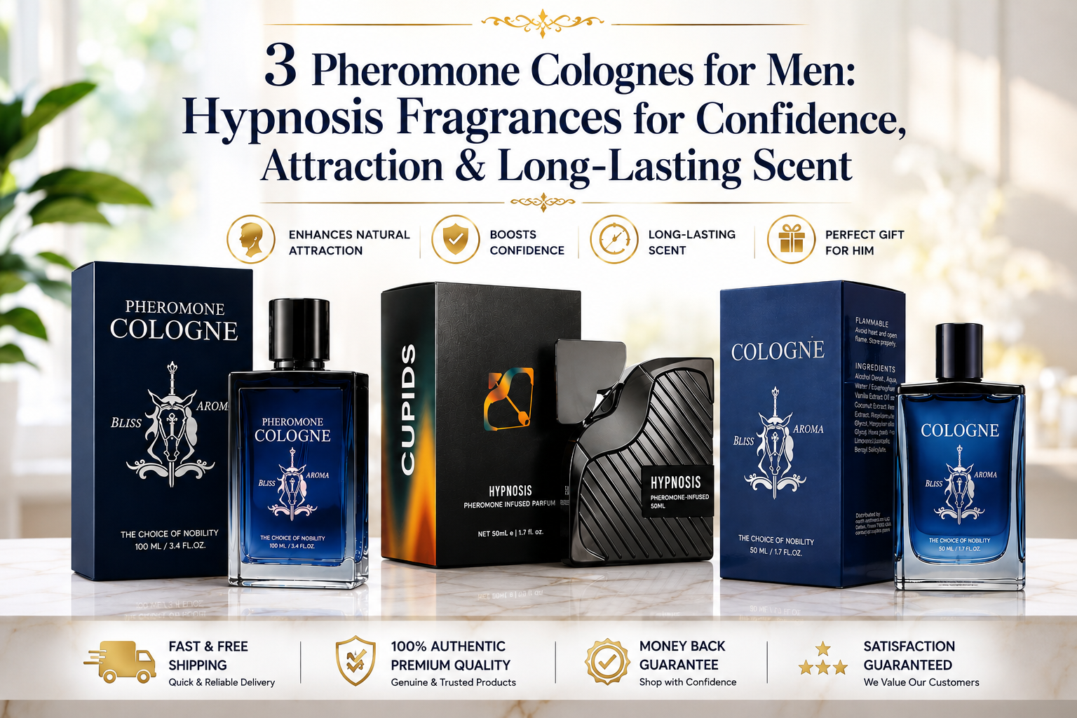 3 Pheromone Colognes for Men: Hypnosis Fragrances for Confidence, Attraction & Long-Lasting Scent