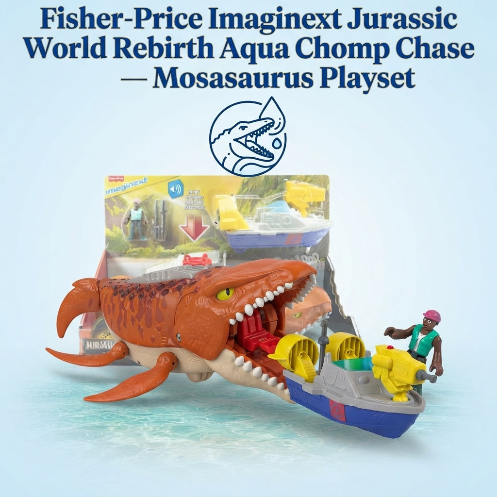 Fisher-Price Imaginext Jurassic World Rebirth Aqua Chomp Chase — Mosasaurus Playset