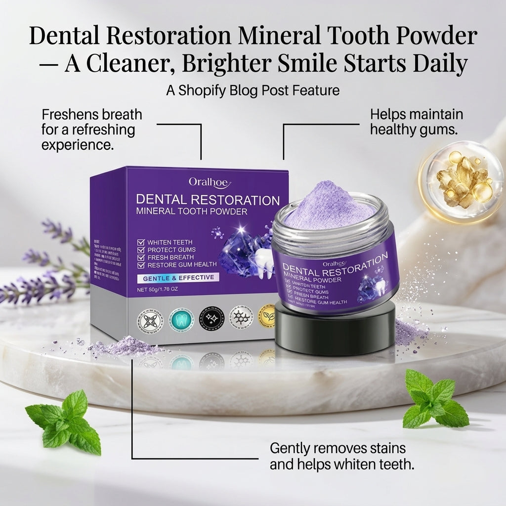 Dental Restoration Mineral Tooth Powder — A Cleaner, Brighter Smile Starts Daily