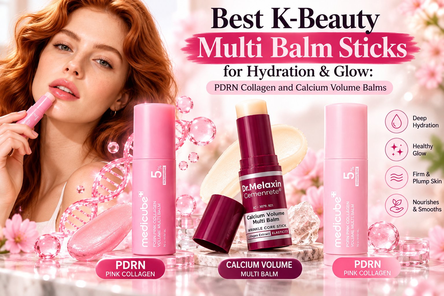 Best K-Beauty Multi Balm Sticks for Hydration & Glow: PDRN Collagen and Calcium Volume Balms