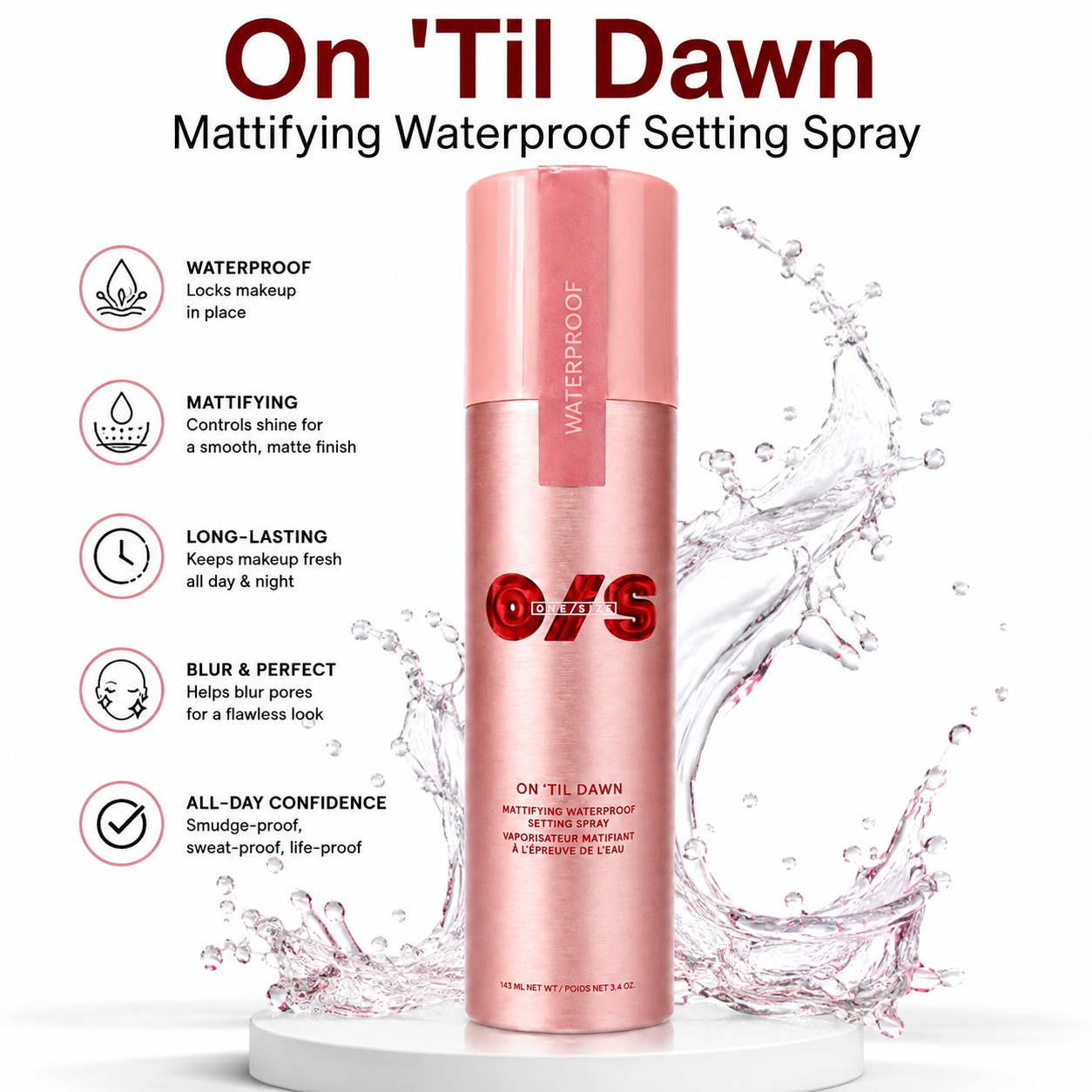 On 'Til Dawn Mattifying Waterproof Setting Spray – Long-Lasting Makeup
