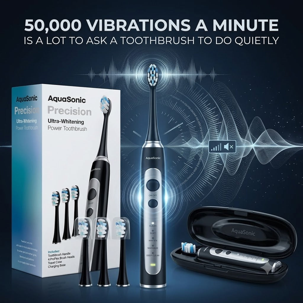 50,000 Vibrations a Minute Is a Lot to Ask a Toothbrush to Do Quietly | AquaSonic Precision Review
