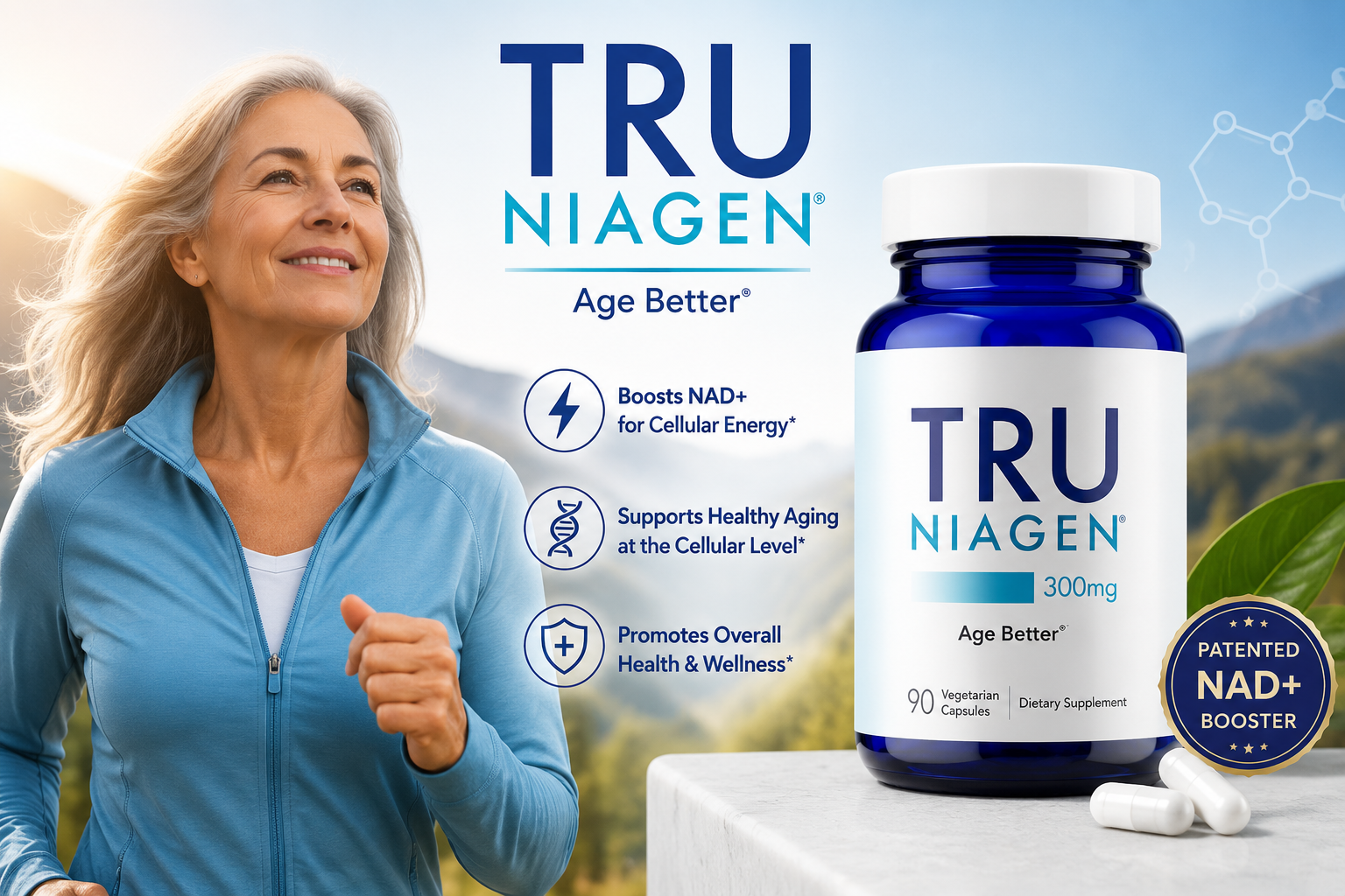 Aging Doesn't Have to Mean Losing Your Energy | TRU NIAGEN® NAD+ Booster 300mg