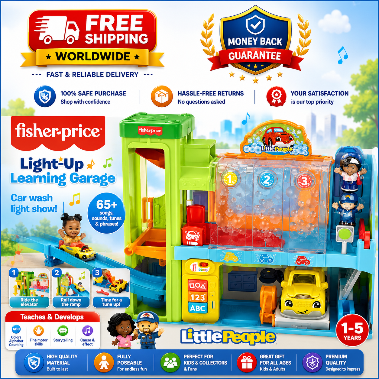 Fisher-Price Little People Toddler Playset with Figures N-A3R2S1R2S4R1S3 - 24hrsmart