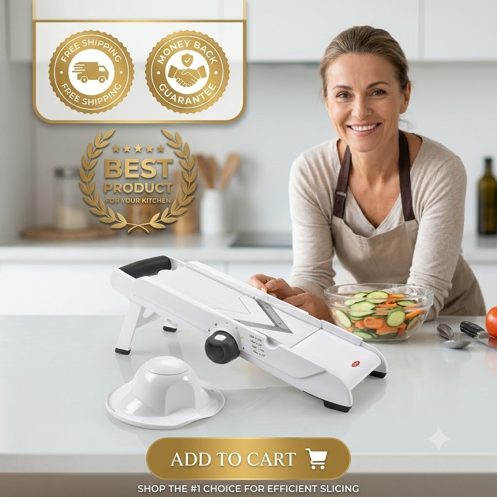 OXO Plastic Mandoline Slicer Compact White VBlade ABS 4 Blades Dishwasher-Safe - 24hrsmart