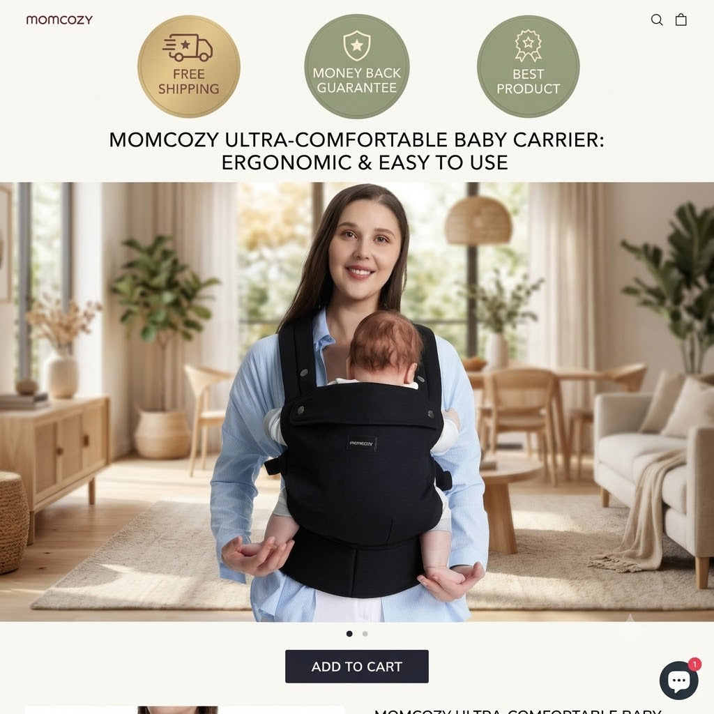 Momcozy Baby Carrier - Newborn to Toddler - 24hrsmart