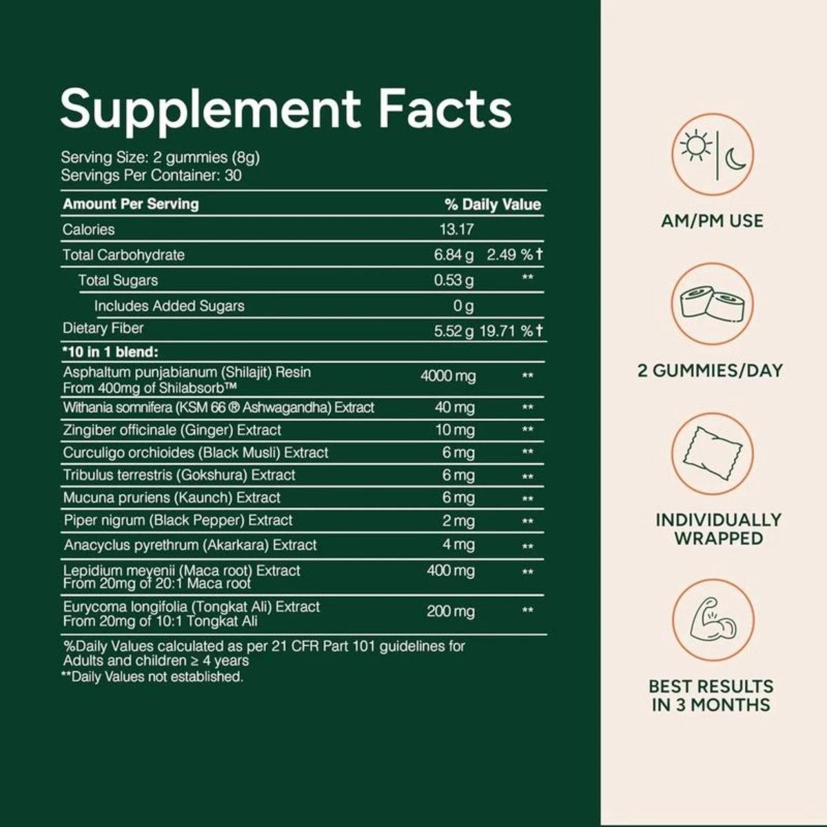 Root Labs 10-in-1 Shilajit Alpha Gummies 4000mg 3.5x Absorption Ashwagandha 60ct - 24hrsmart