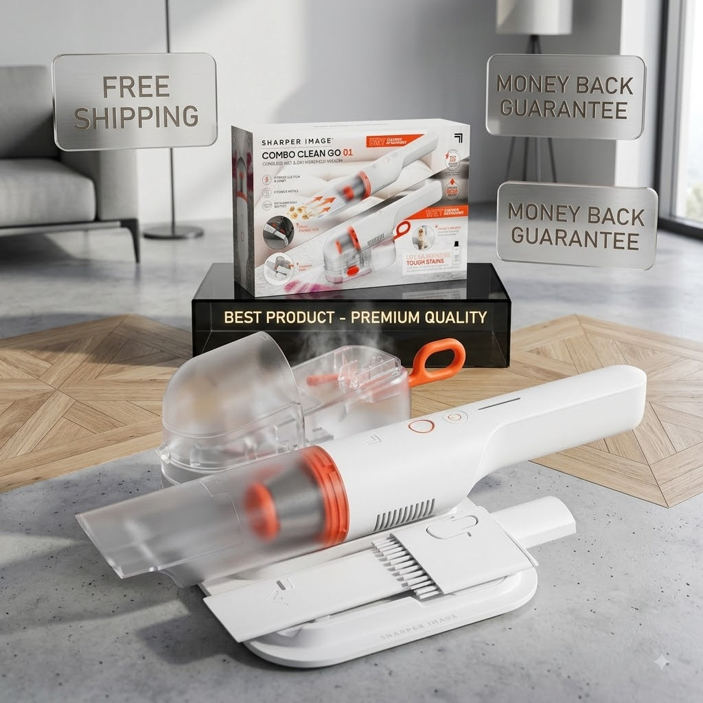 Sharper Image Cordless Handheld Vacuum with Spot Cleaner Attachment Gray/White
