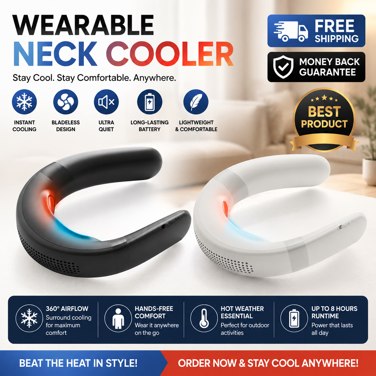 Sharper Image Cordless Cool and Heat Neckwear Device