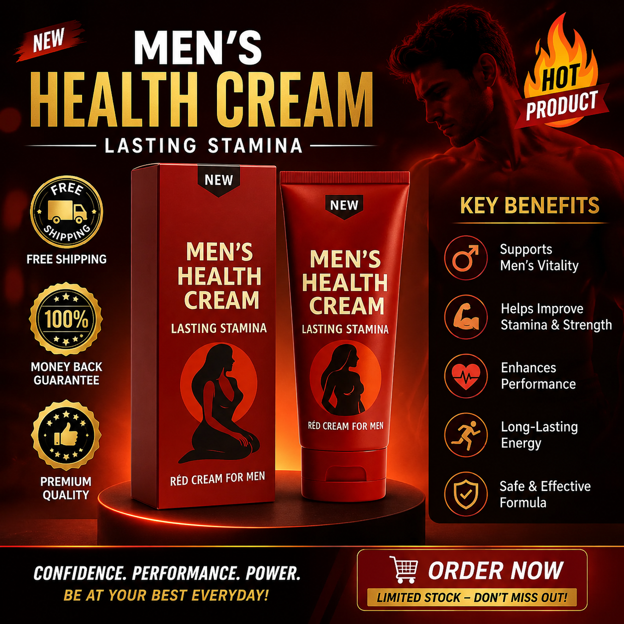 PeakForce Men's Health Cream, PeakForce Cream For Ultimate Performance Revival