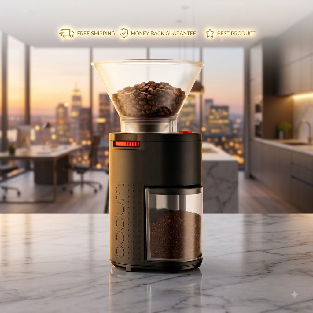 Bodum Bistro Conical Burr Electric Coffee Grinder Black
