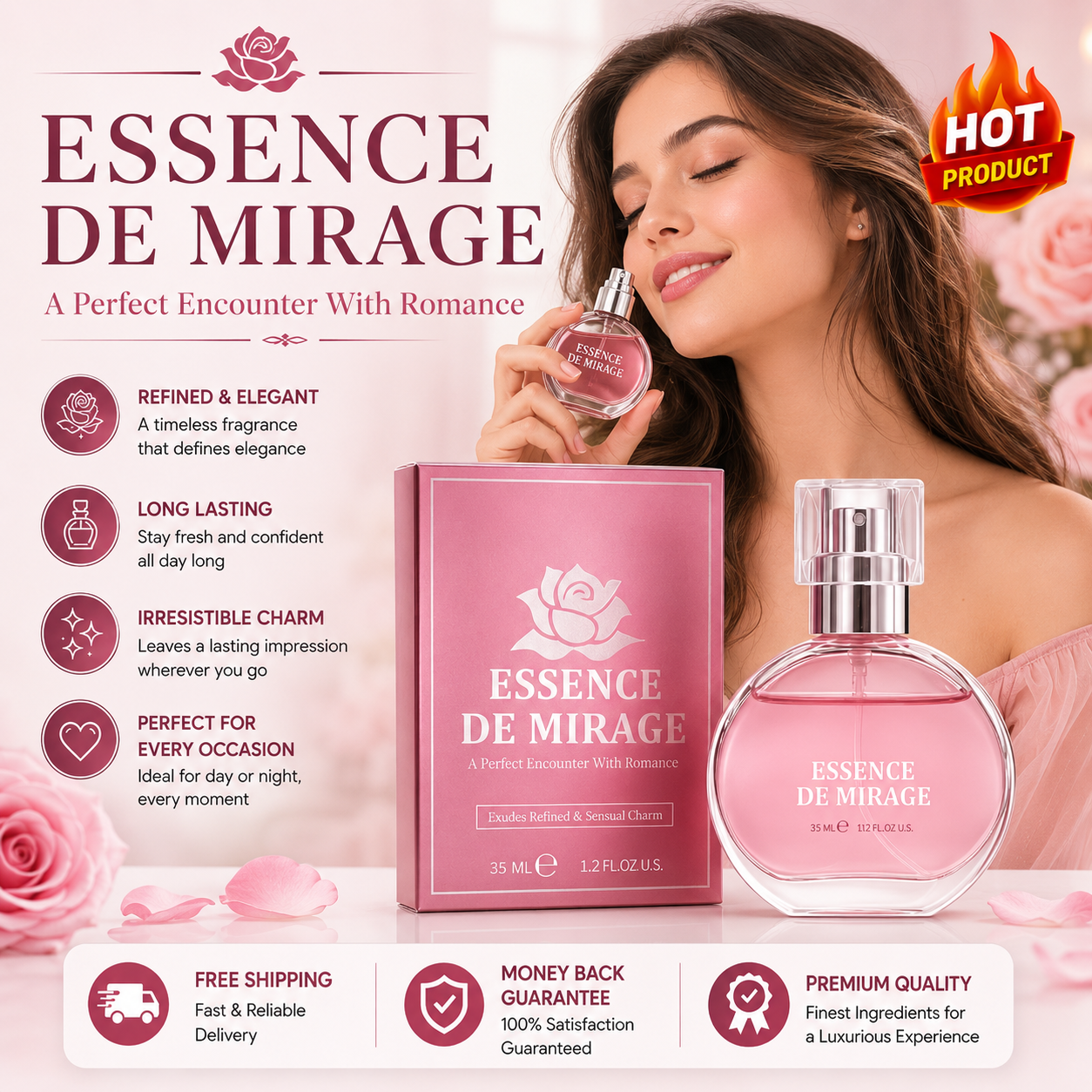 Pure Pheromone Perfume Oil for Women 1.2 Fl Oz – Long Lasting Allure Fragrance