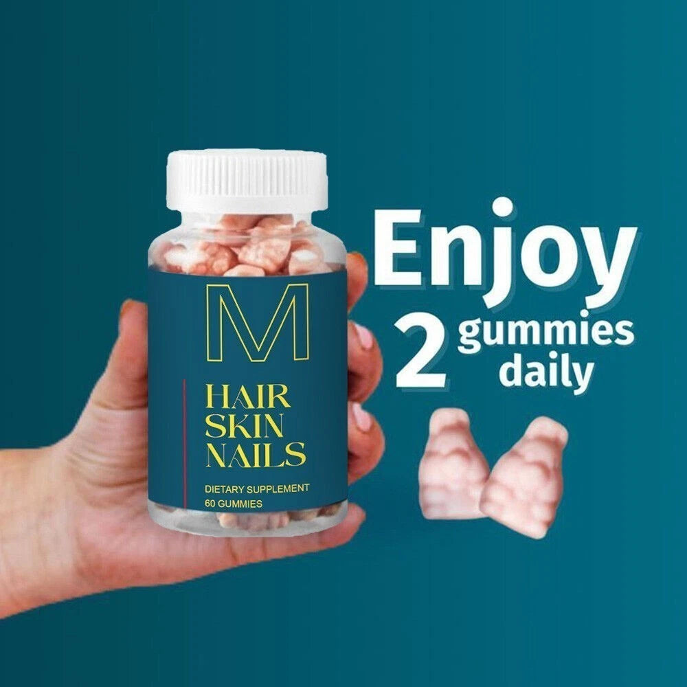 Hair Skin and Nails Gummies - Supports Healthy Hair - Vegan biotin Vitamins (2 Pack) - 24hrsmart