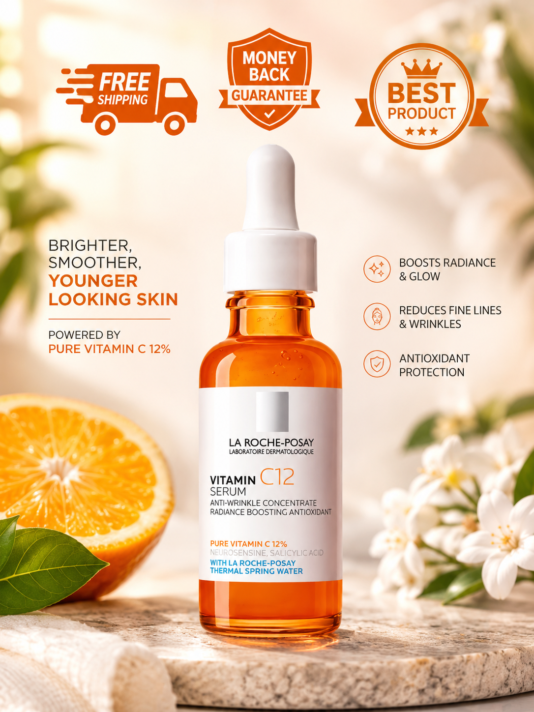 La Roche Posay Pure Vitamin C12 Serum Hyaluronic & Salicylic Acid 30ml - 24hrsmart