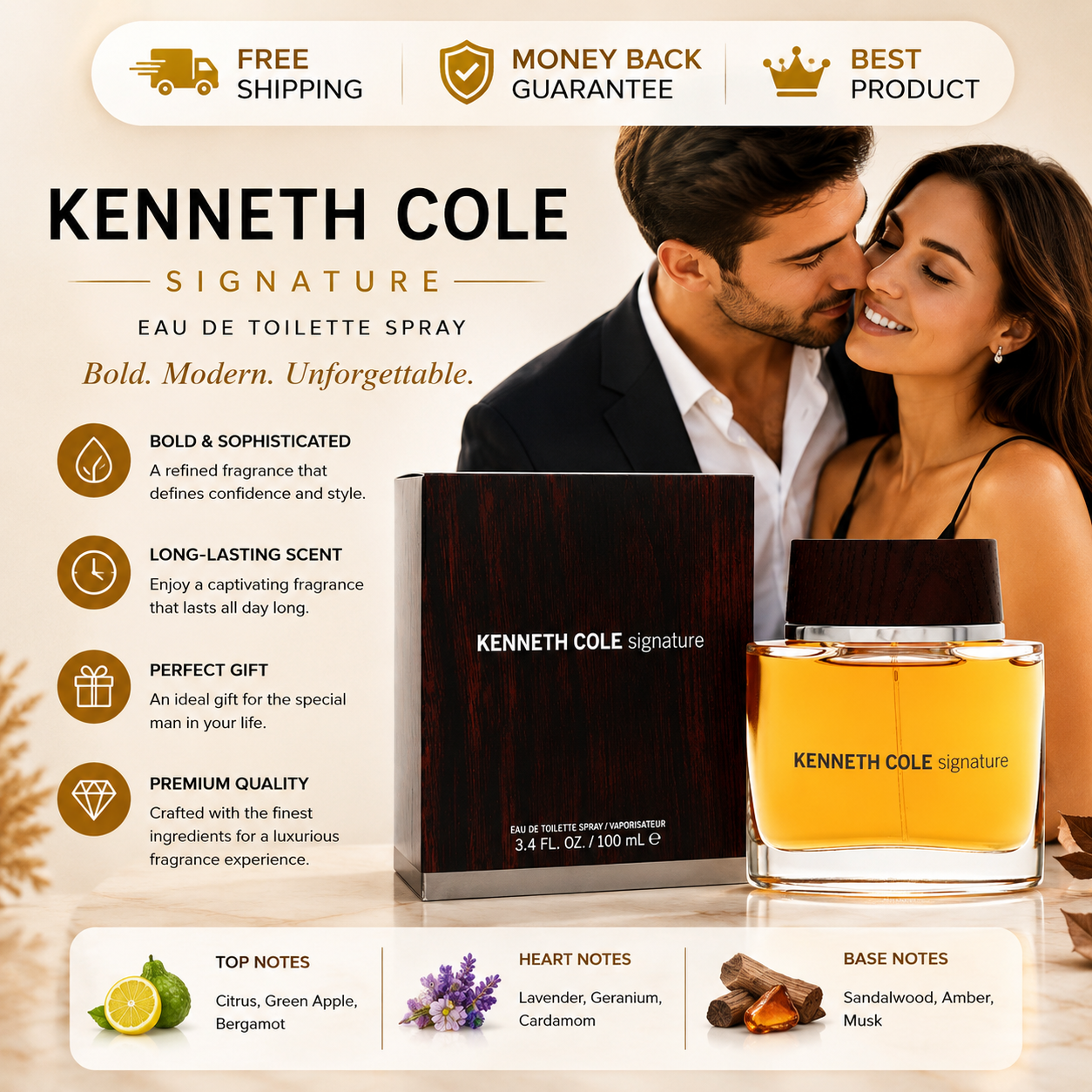 Kenneth Cole Signature for Men 3.4 oz 100ml Eau de Toilette Spray