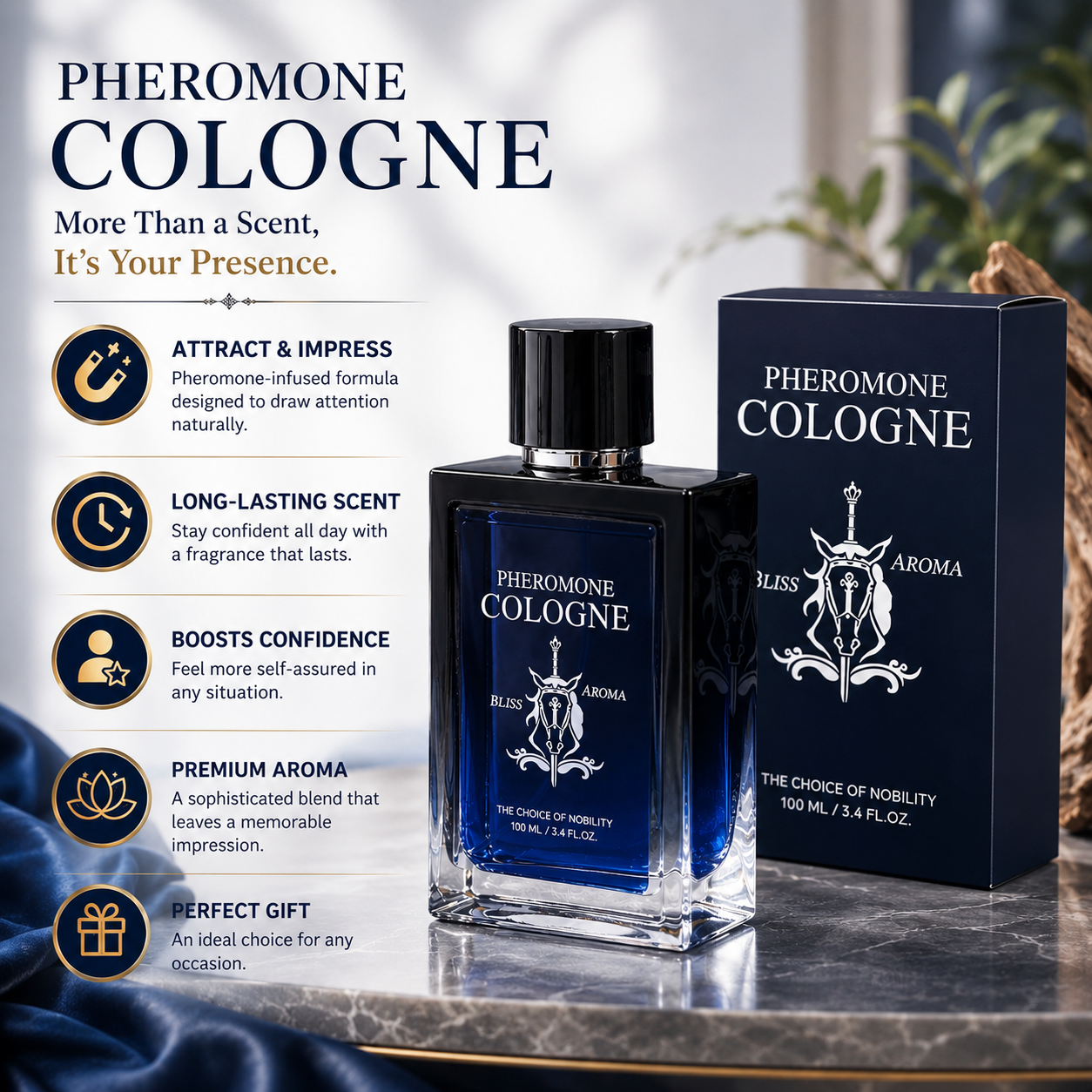Hypnosis Charm Lure Her men's pheromone perfume with bold masculine fragrance