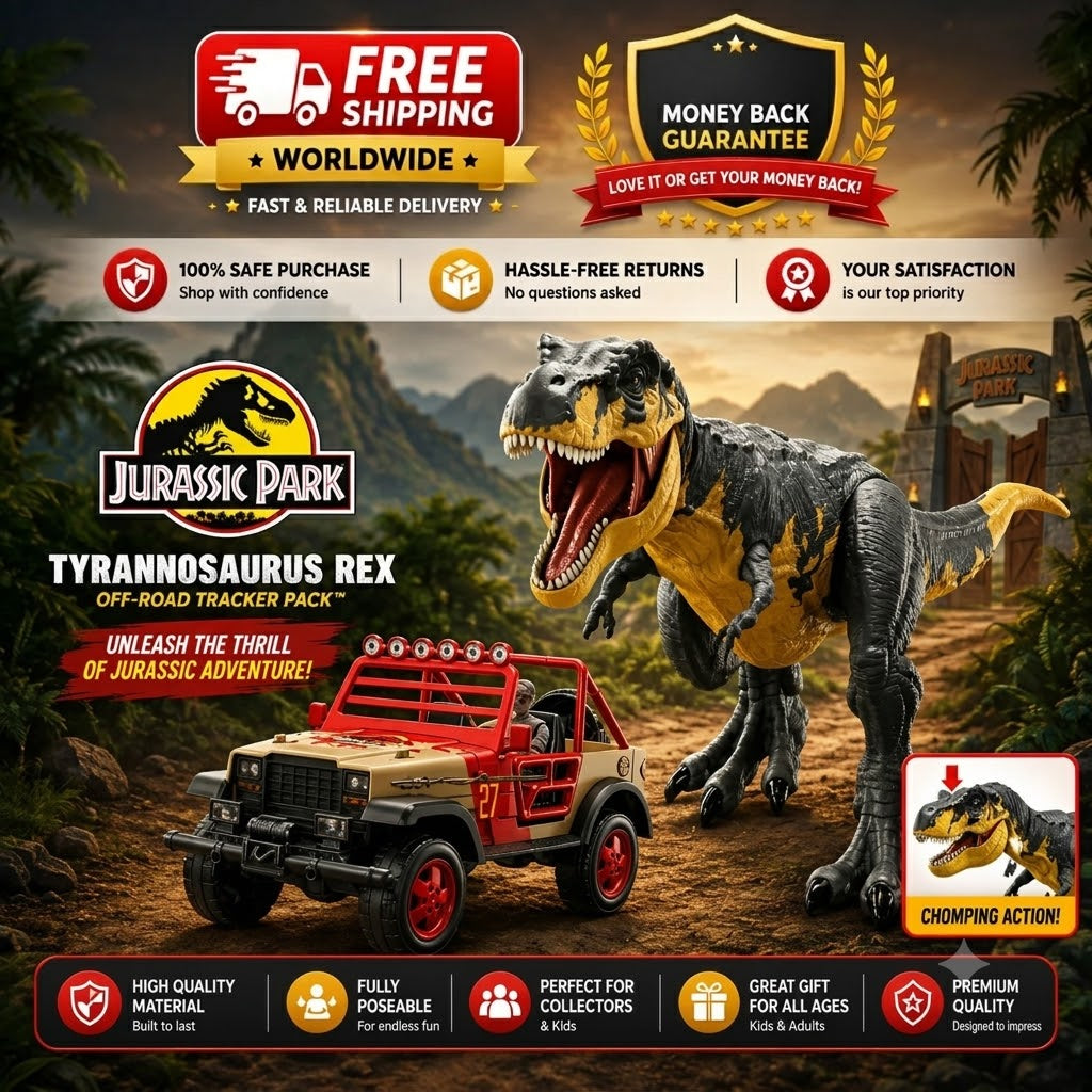 Jurassic World Tyrannosaurus Rex Off-Road Tracker Pack Dinosaur N-A1R1S1R4S1R3S2 - 24hrsmart