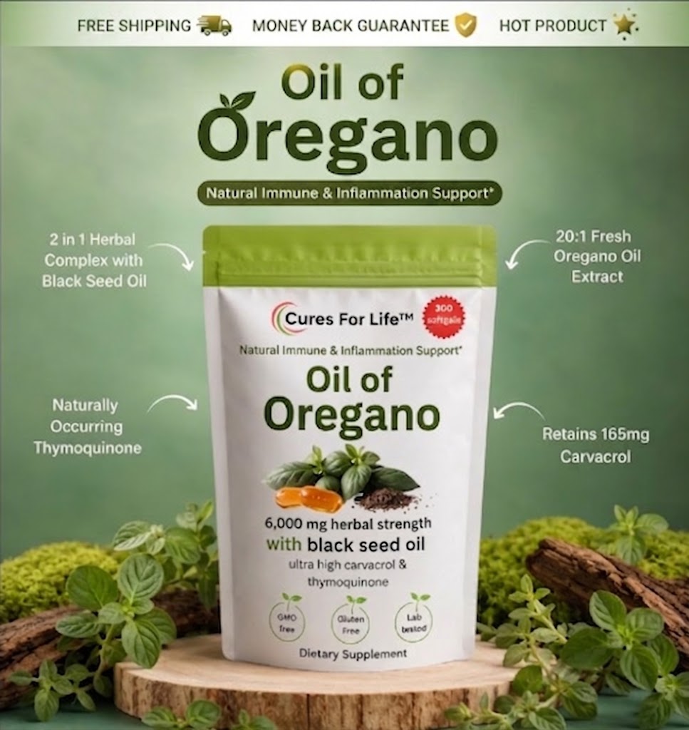 Cures For Life Oil of Oregano and Black Seed Oil 300 Softgels