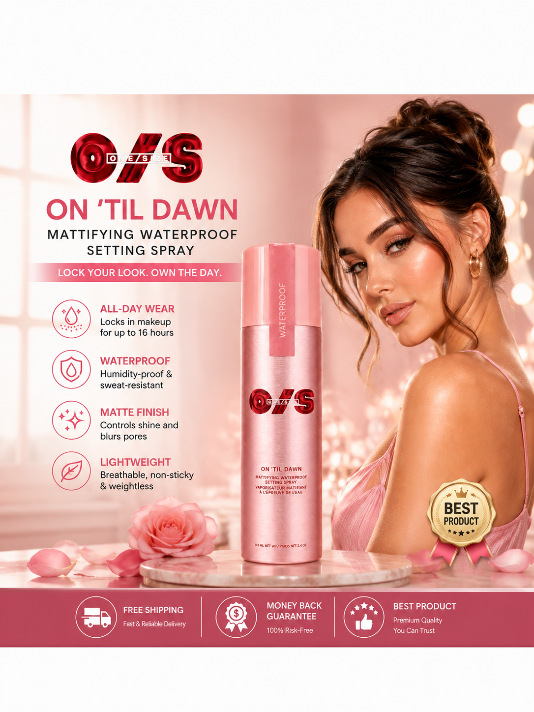 ONE/SIZE On ’Til Dawn Mattifying Waterproof Setting Spray, 3.4 oz / 143 mL - 24hrsmart