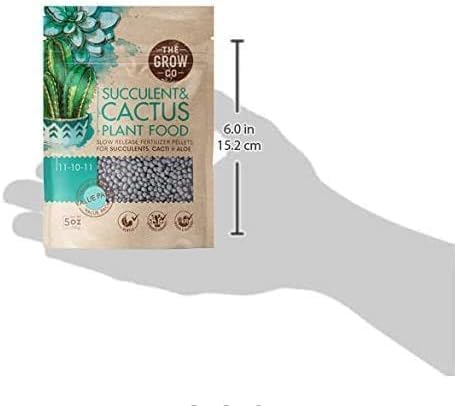 Succulents & Cactus Plant Food - Gentle Long Lasting Formula, Slow Release Fertilizer (Liquid Alternative) for All Potted Succulent, Cacti & Aloe Vera Plants (5 oz) 24hrsmart