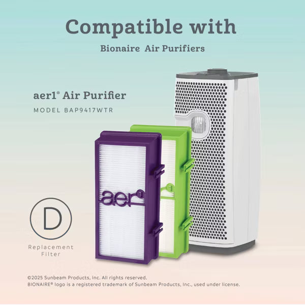 Bionaire 2pk AER1 Allergen Air Purifier Filters Purple - 24hrsmart