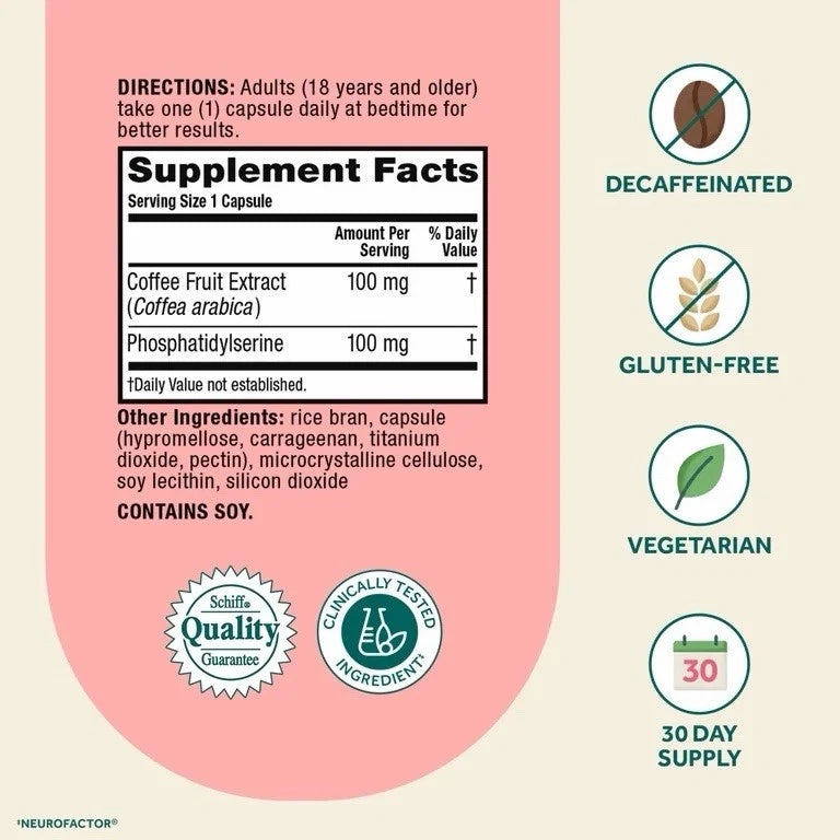 Neuriva Original Brain Supplement Naturally Sourced Ingredients (50 CAPSULES) - 24hrsmart