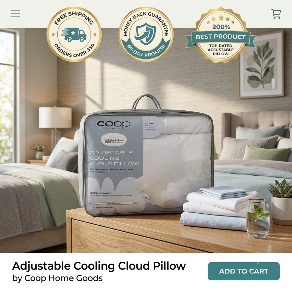 Coop Home Goods Medium The Cooling Adjustable Cloud Pillow - 24hrsmart