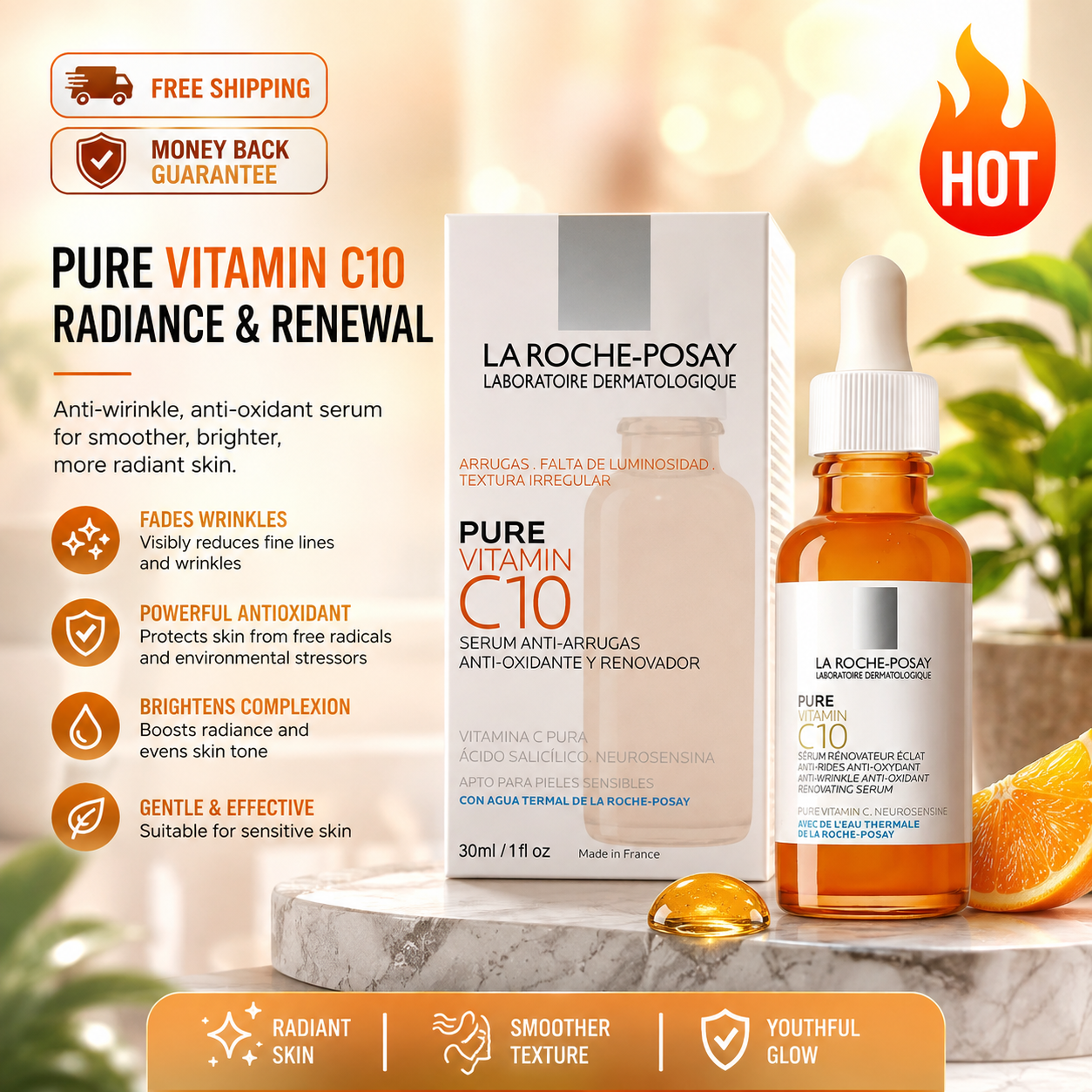 La Roche-Posay 10% Pure Vitamin C Serum Anti-Wrinkle and Anti-Aging