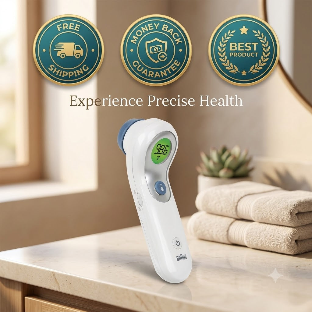 Braun No Touch and Forehead Thermometer - Touchless Thermometer for Adults, Babies, Toddlers & Kids, Color-Coded Fever Guidance, Fast, Reliable, and Accurate Results - 24hrsmart