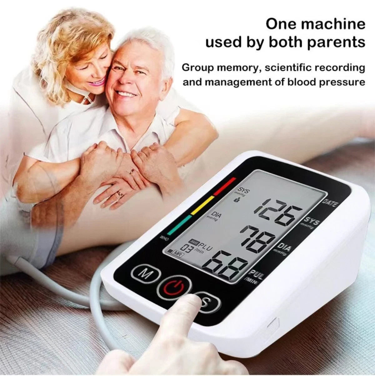 Arm Blood Pressure Monitor Automatic BP Machine Digital Cuff Heart Rate LCD - 24hrsmart