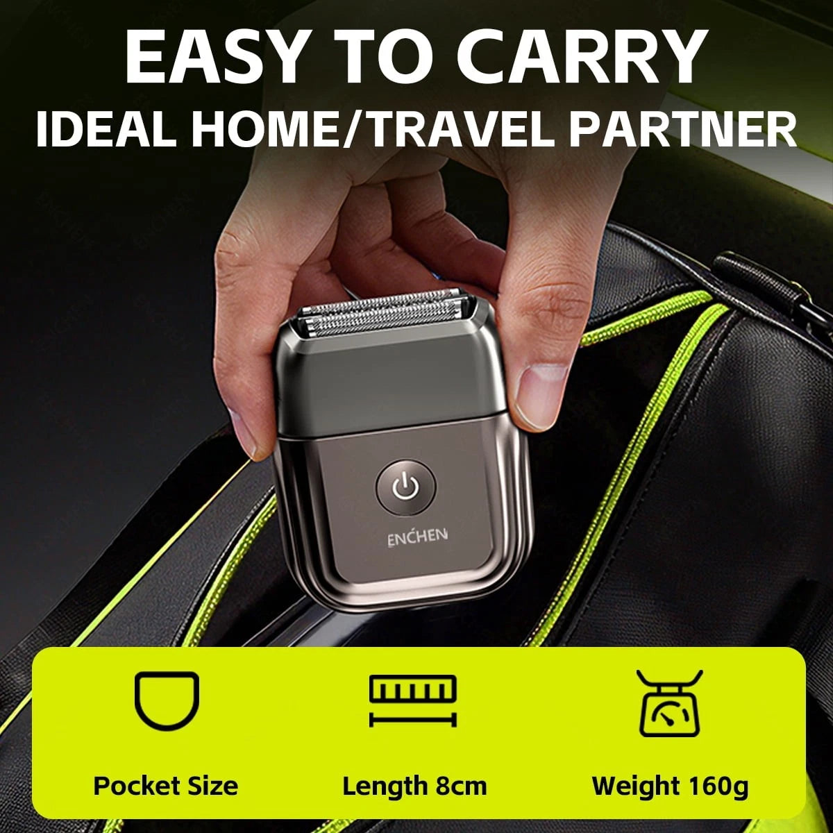 Mini Electric Razor for Men, IPX7 Wet/Dry, USB-C, Portable - 24hrsmart