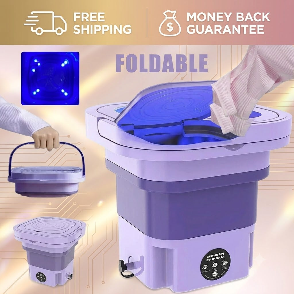 Portable Washing Machine Mini Washer Foldable Washer and Spin Dryer Small Travel - 24hrsmart