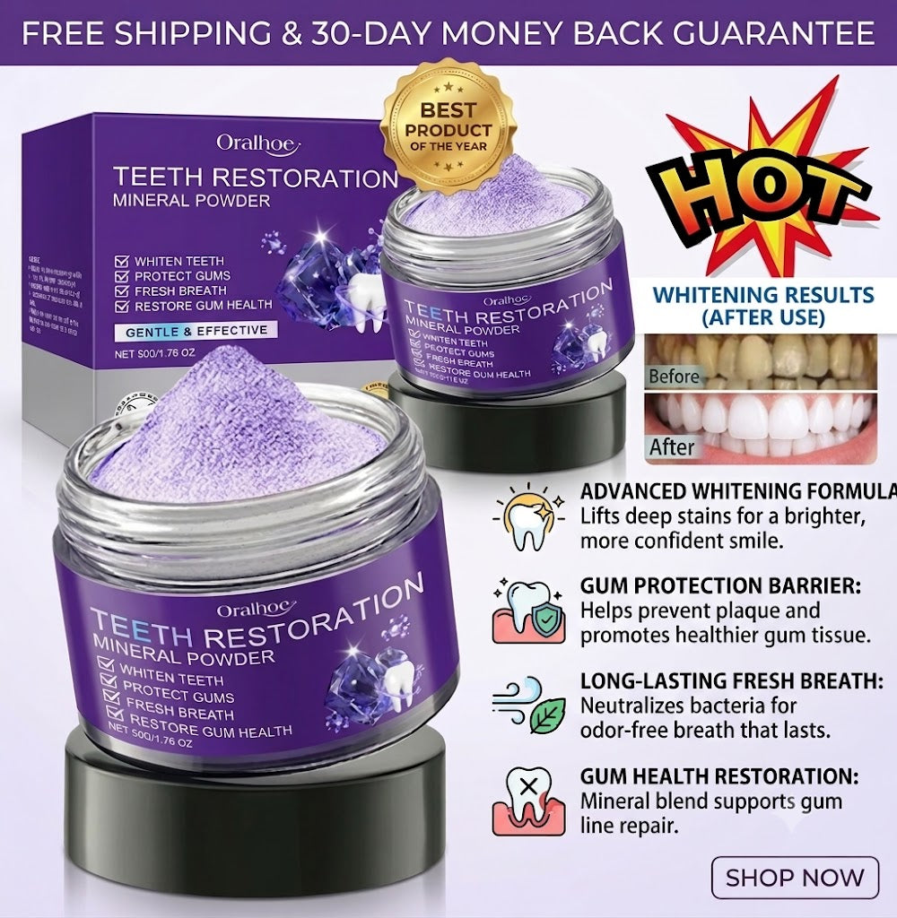 Dental Restoration Mineral Powder, Mineral Tooth Powder, Teeth Whitening HOT ( 1- 10 Pack ) - 24hrsmart