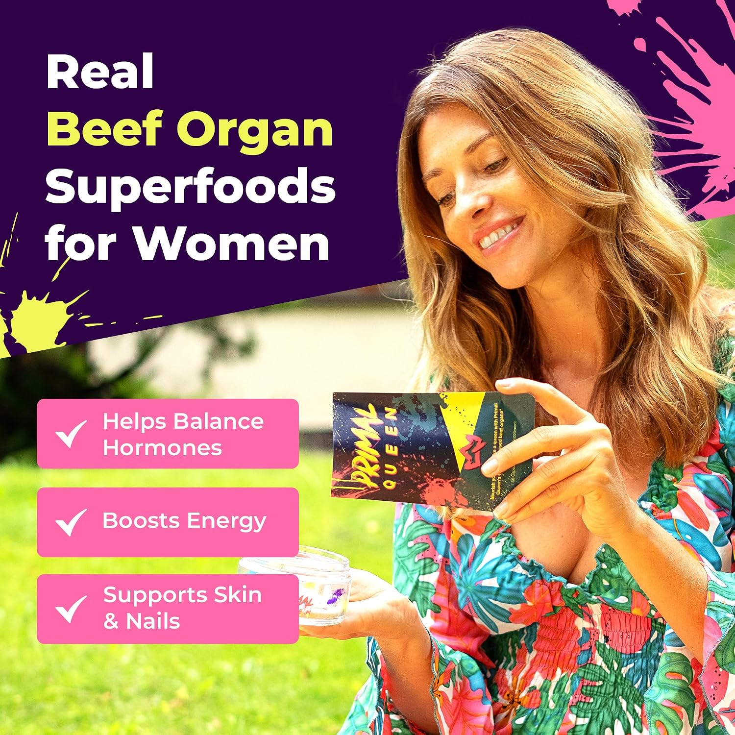 Beef Organ Supplement for Women | Primal Queen 60 Capsules 1 Month Supply - 24hrsmart