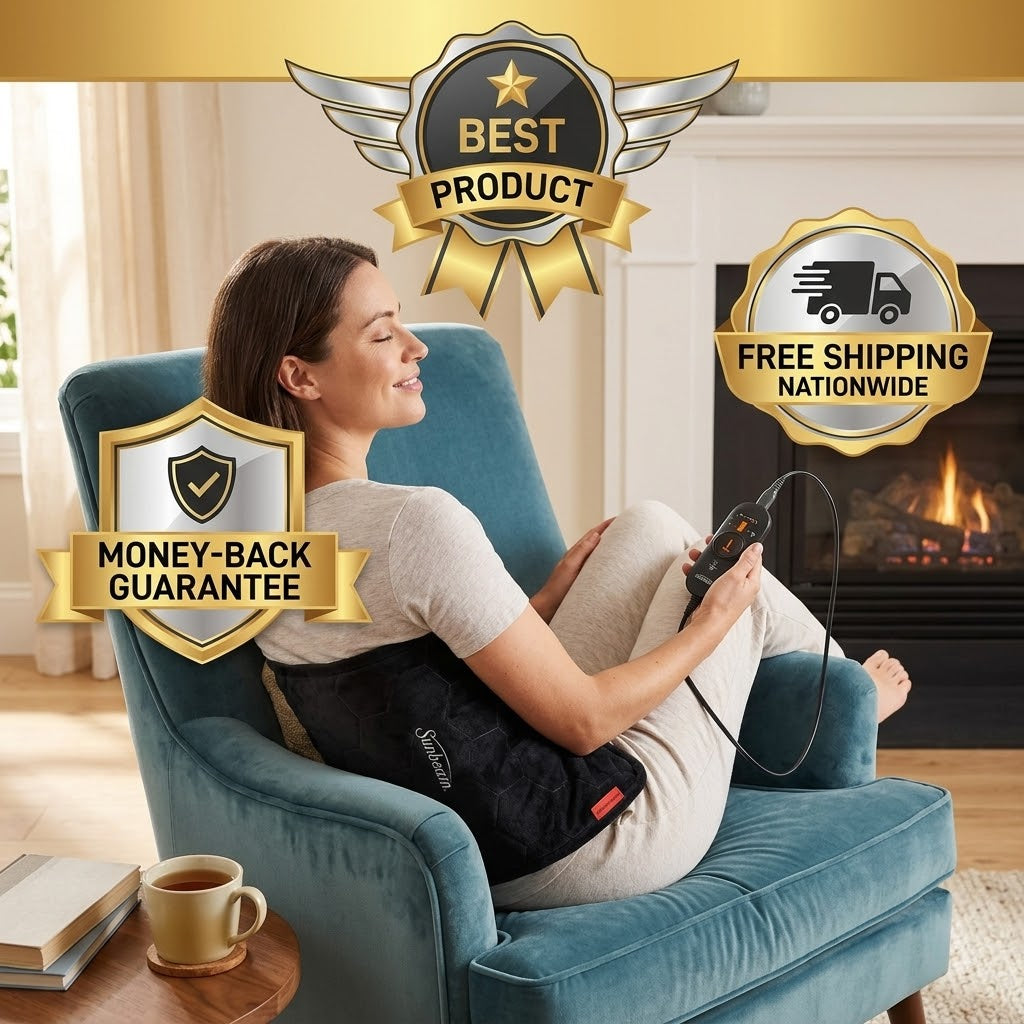 Sunbeam AdvancedHeat Graphene Heating Pad – King Size 12×24" with 4 Heat Settings