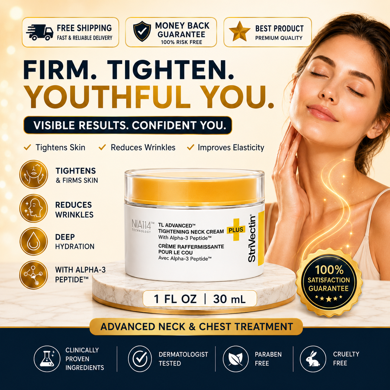 StriVectin TL Advanced Tightening Neck Cream PLUS, 1 fl oz - 24hrsmart