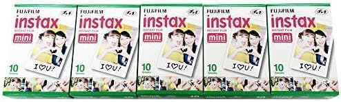 Fujifilm Instax Mini Instant Film, 10 Sheets x 5 Packs (Total 50 Shoots) 24Hr Smart