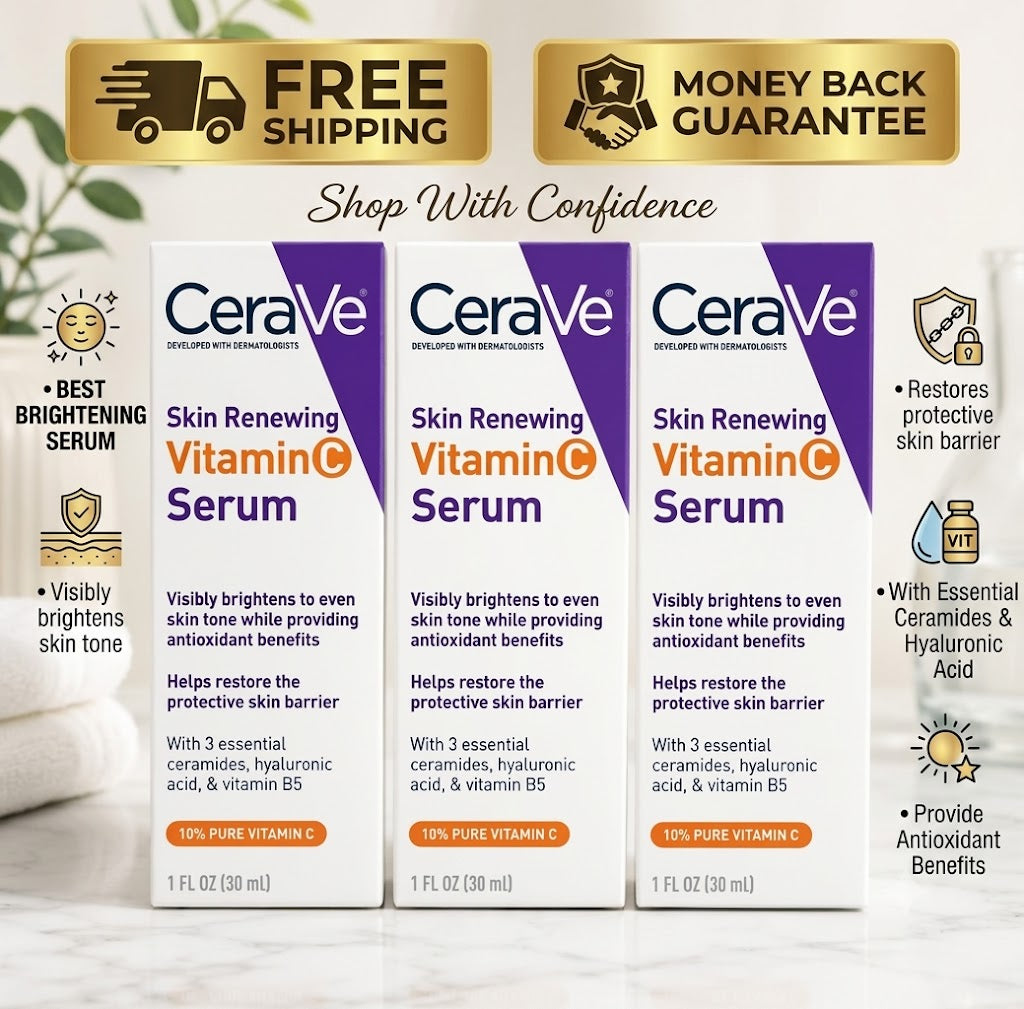 CeraVe Skin Renewing Vitamin C Serum with Hyaluronic Acid - 1 FL Oz/30ml,  3-Pack