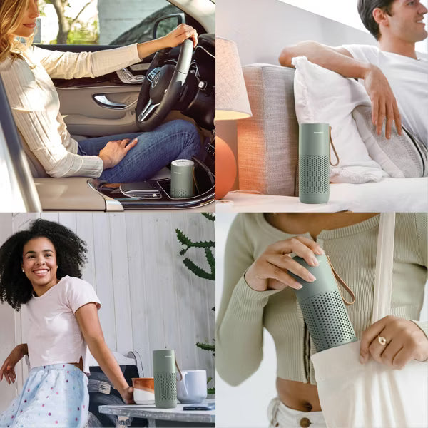 HoMedics Portable HEPA Air Purifier with Aromatherapy Green for Home Office Car and Travel