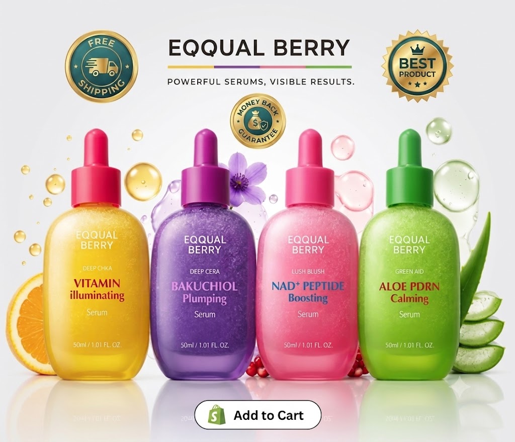 EQQUALBERRY Vitamin Illuminating Serum Bakuchiol Plumping Face Serum 30ml - 24hrsmart