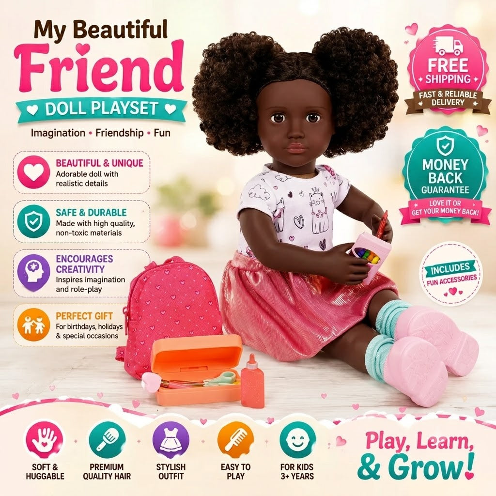 Our Generation Virginia Posable 18'' School Doll with Storybook & Accessories - 24hrsmart