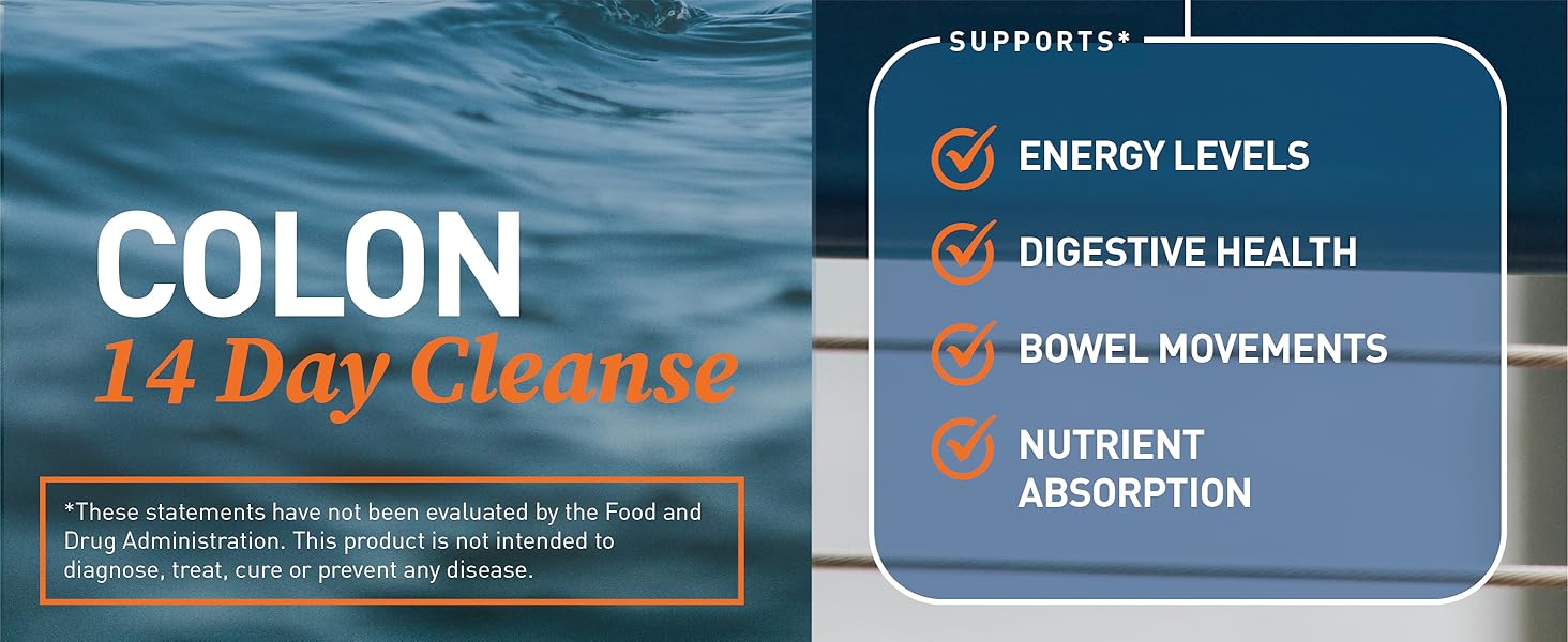 Dr. Tobias Colon 14 Day Cleanse, Advanced Gut Cleanse Detox for Women & Men with Cascara Sagrada, Psyllium Husk, Senna Leaf & Probiotics, Non-GMO Colon Cleanse, 28 Capsules 1-2 Daily 24Hr Smart