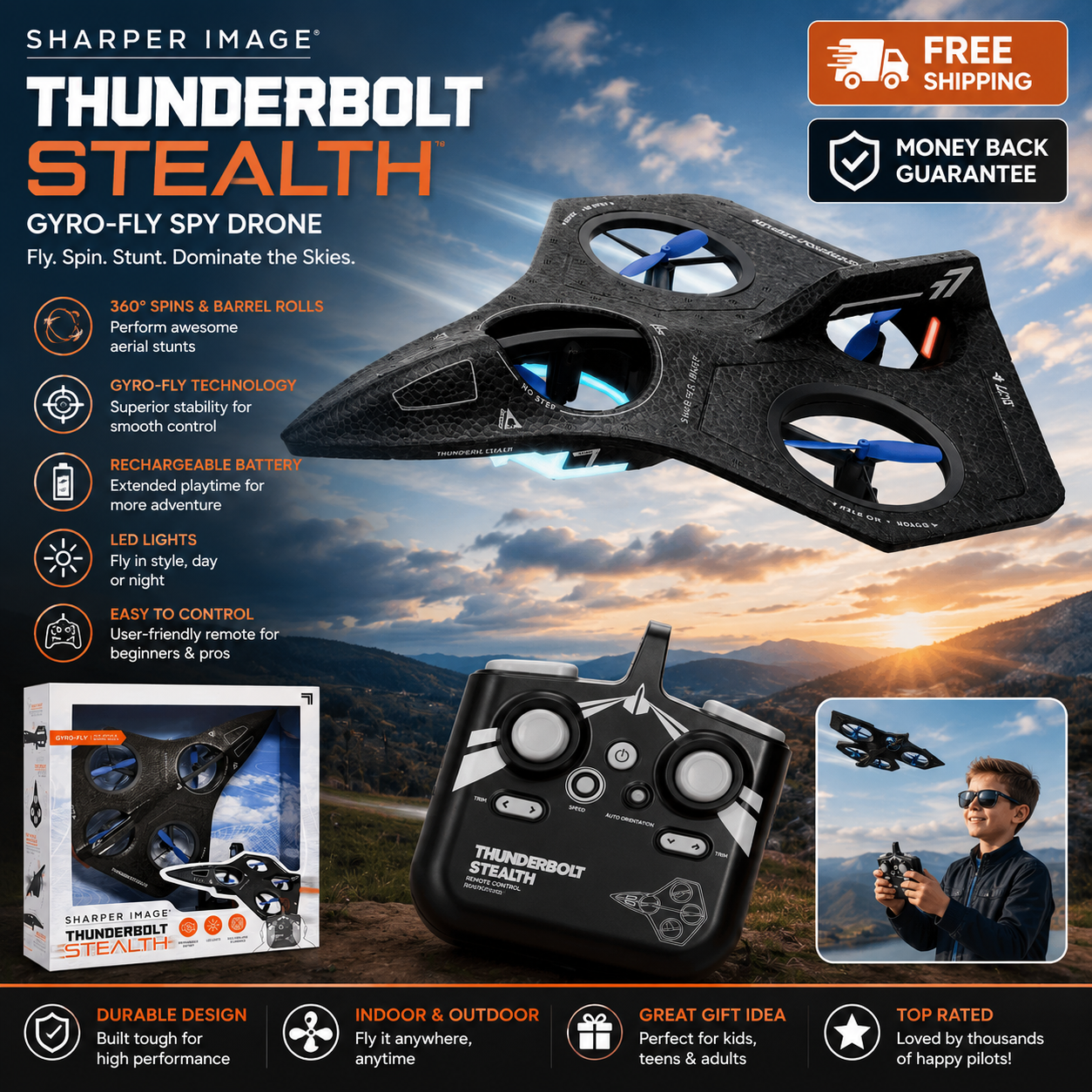 Sharper Image Thunderbolt Stealth Drone
