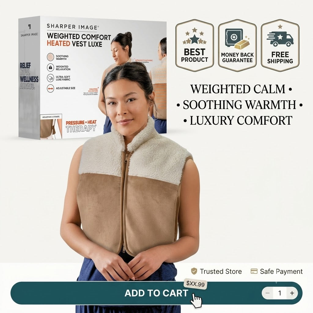 Sharper Image Pain Relief Weighted Comfort Heated Vest Luxe - 24hrsmart
