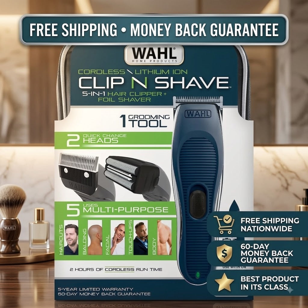 Wahl Clip & Shave Cordless Rechargeable Hair Clipper Electric Shaver Men Trimmer