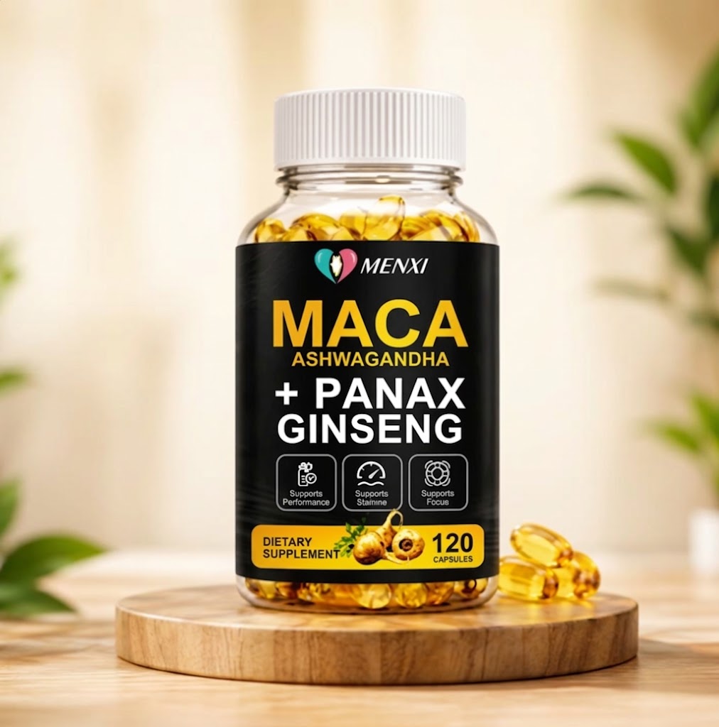 Maca with Ashwagandha & Panax Ginseng Capsules - 120 Count