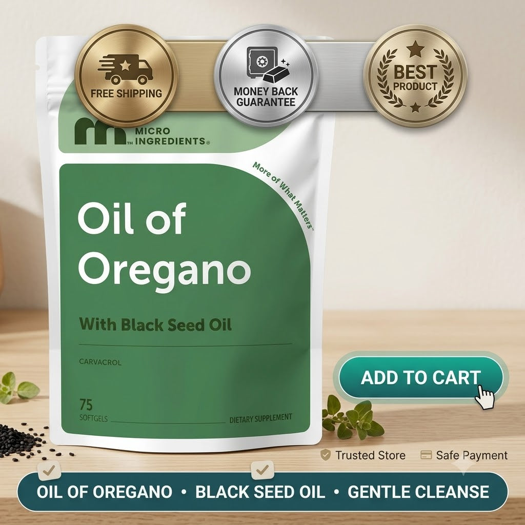 Micro Ingredients Oil of Oregano Softgels with Black Seed Oil – 150 Count Immune Support Formula - 24hrsmart